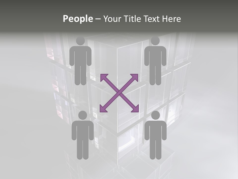 Glas Metall Quader PowerPoint Template