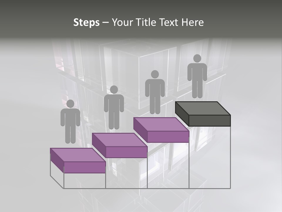 Glas Metall Quader PowerPoint Template