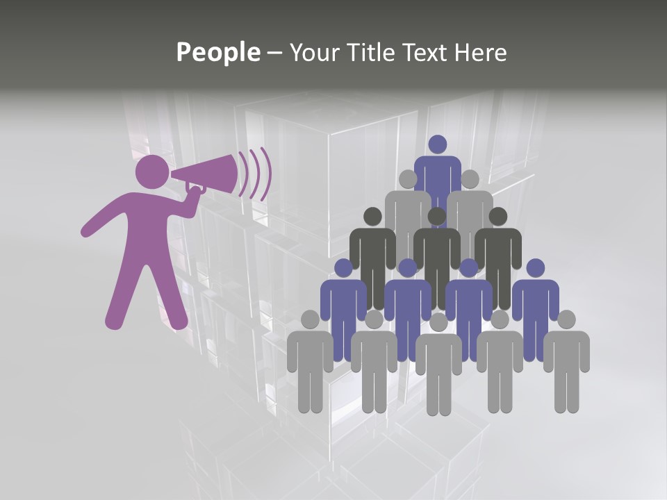 Glas Metall Quader PowerPoint Template