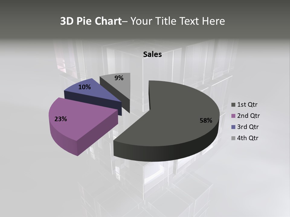 Glas Metall Quader PowerPoint Template