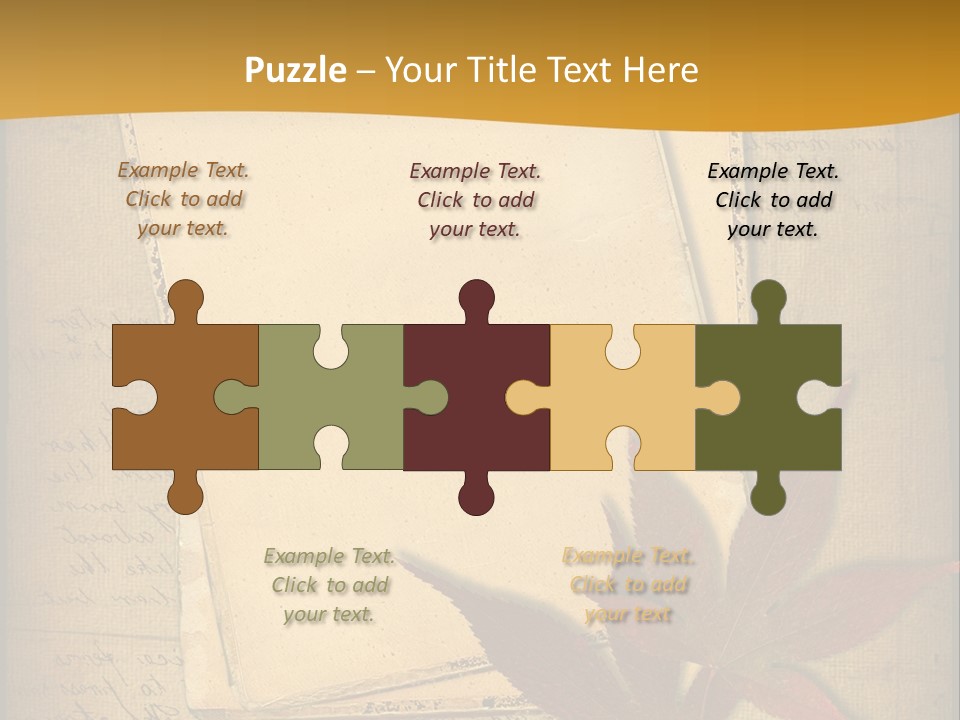 Grunge Leaf Cut PowerPoint Template