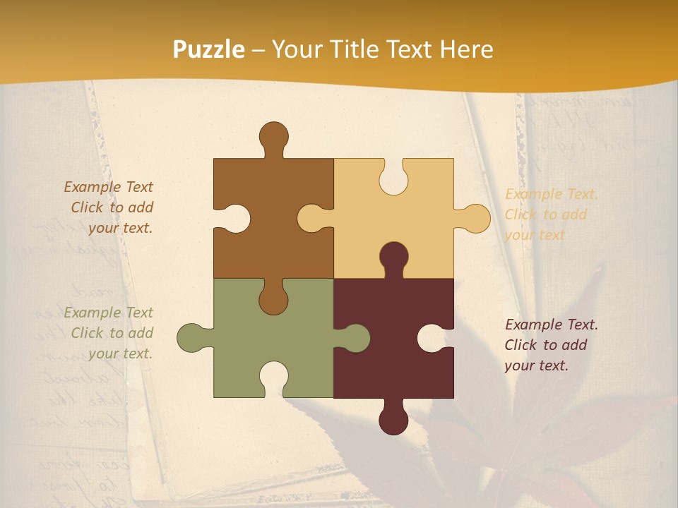 Grunge Leaf Cut PowerPoint Template