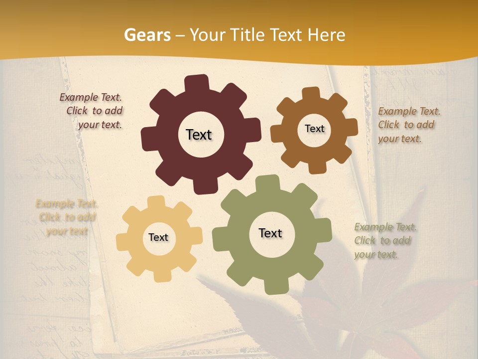 Grunge Leaf Cut PowerPoint Template