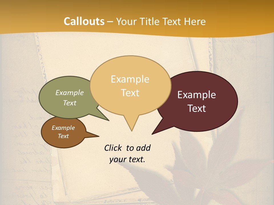 Grunge Leaf Cut PowerPoint Template