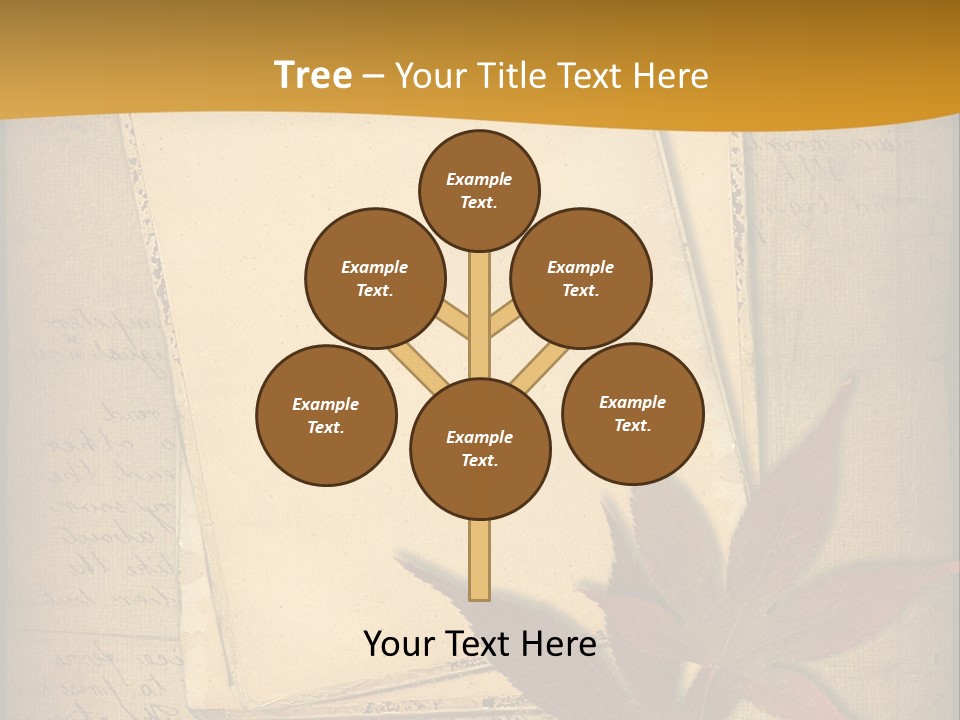 Grunge Leaf Cut PowerPoint Template
