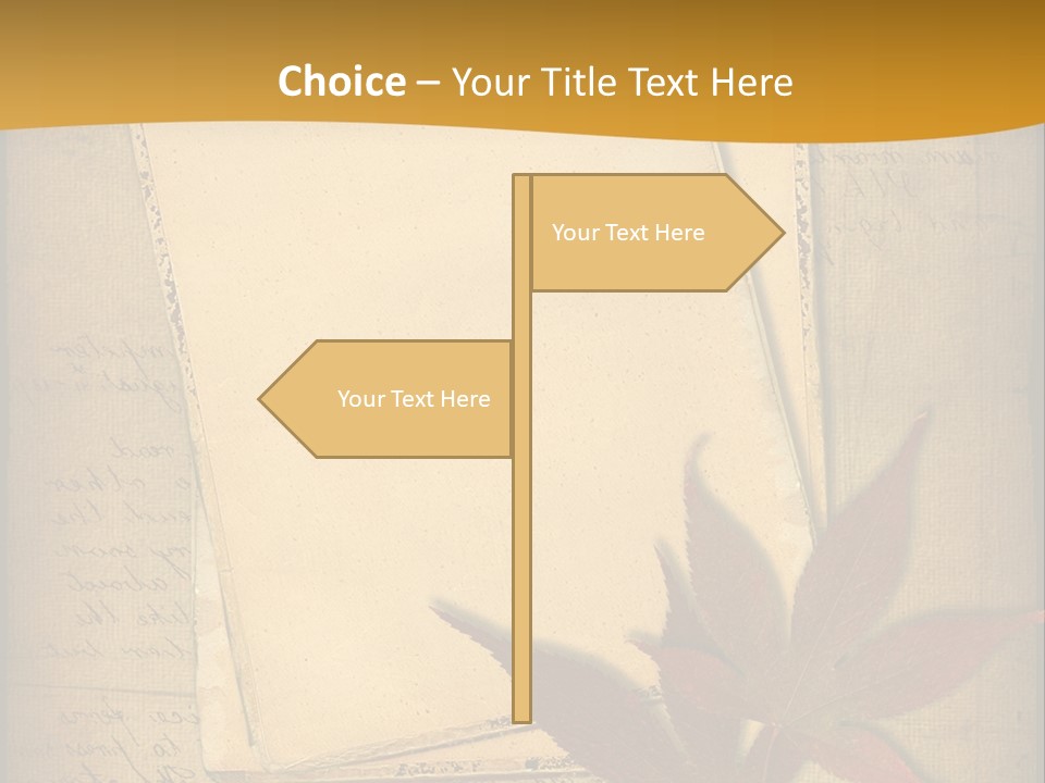 Grunge Leaf Cut PowerPoint Template