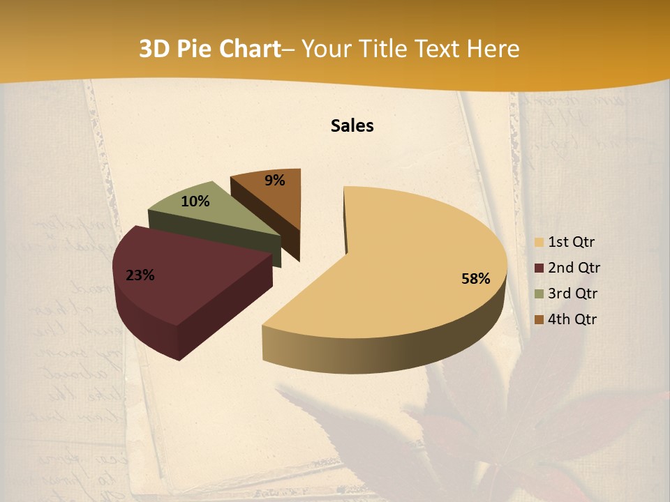 Grunge Leaf Cut PowerPoint Template