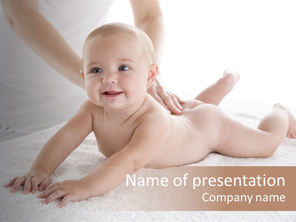 Young Baby Massage PowerPoint Template