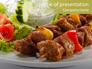 Grilled Fastfood Dinner PowerPoint Template