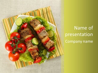 Cucumbers Shish Napkin PowerPoint Template