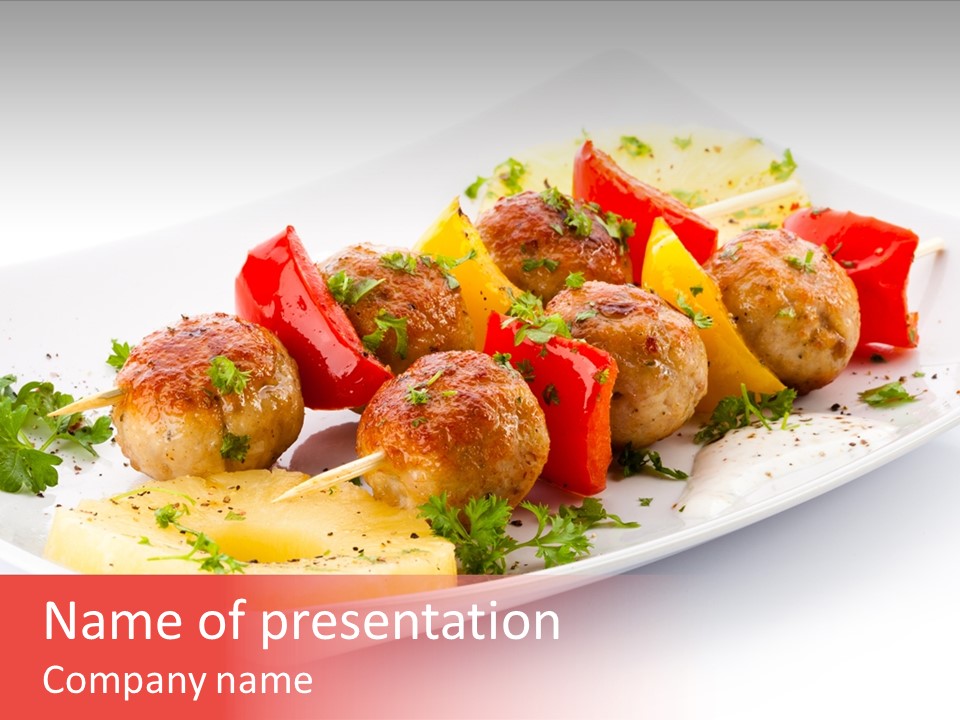 Shashlik Gyros Meatball PowerPoint Template