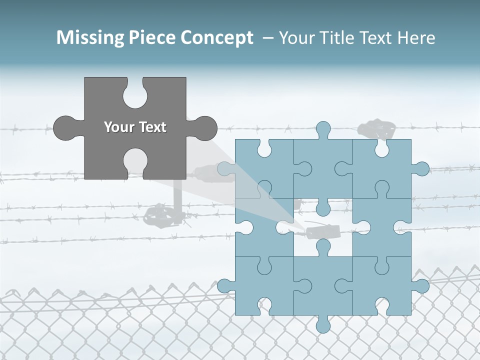 Clouds Barbed Wire Fence PowerPoint Template