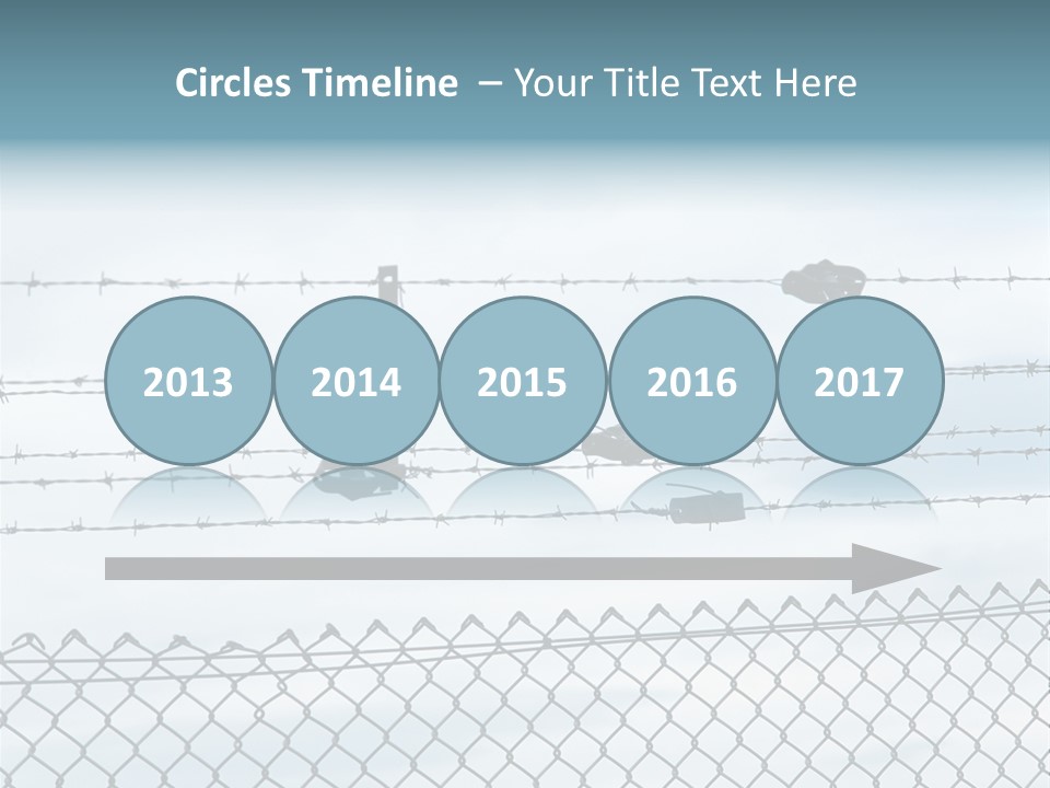 Clouds Barbed Wire Fence PowerPoint Template