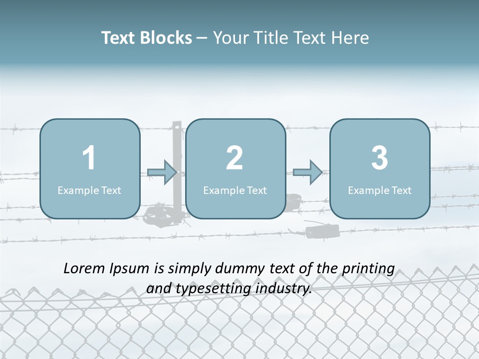 Clouds Barbed Wire Fence PowerPoint Template