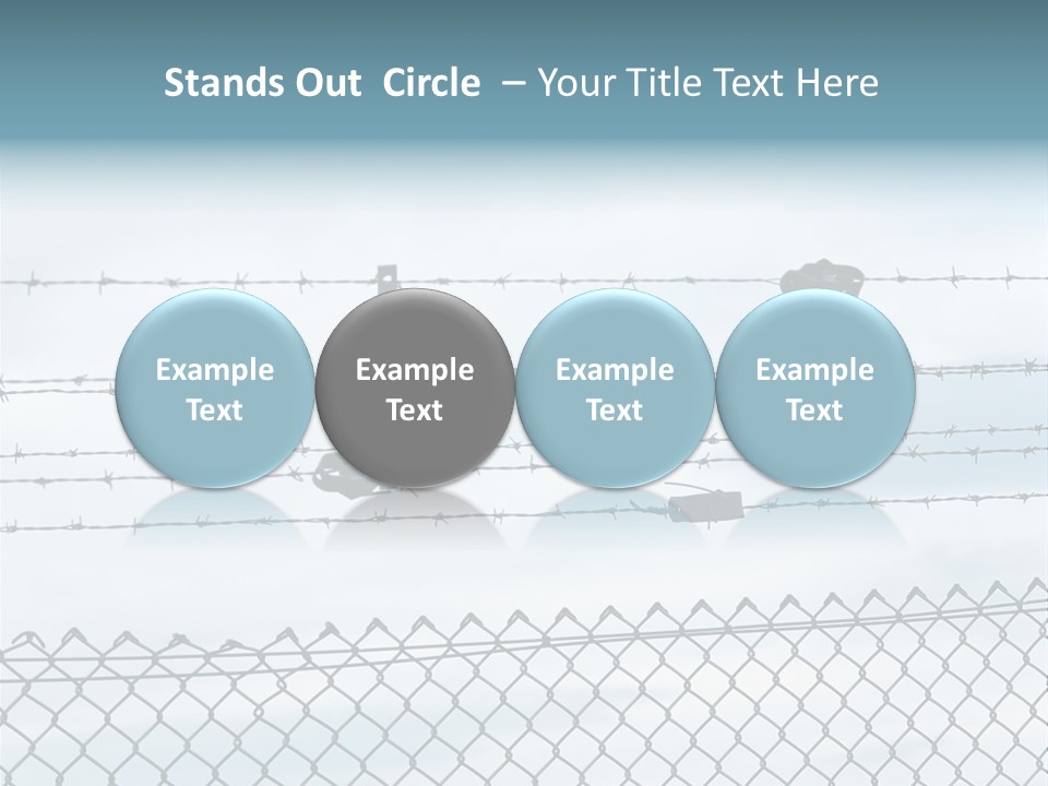 Clouds Barbed Wire Fence PowerPoint Template