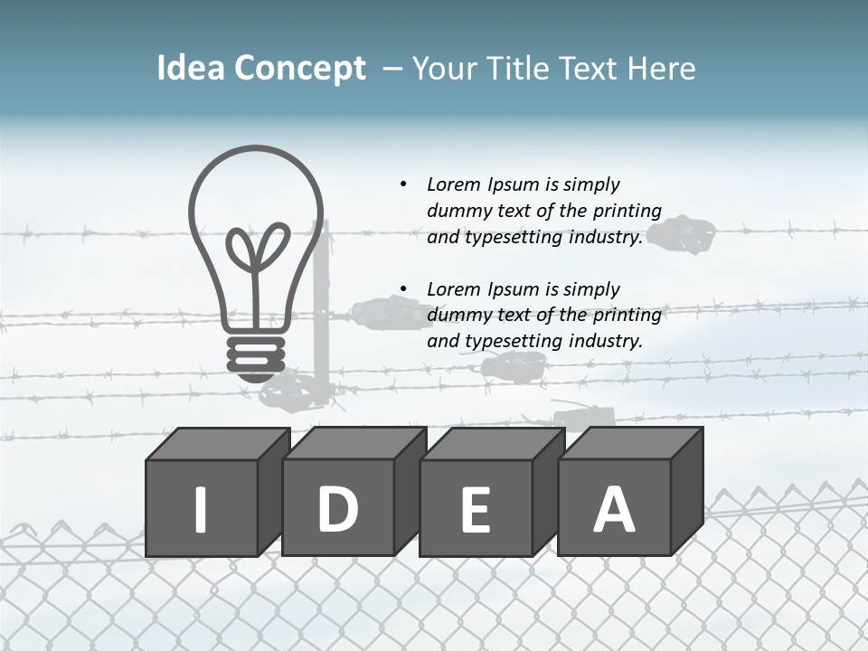 Clouds Barbed Wire Fence PowerPoint Template