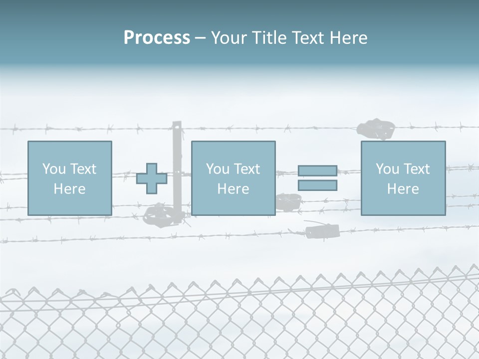 Clouds Barbed Wire Fence PowerPoint Template