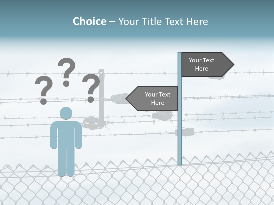 Clouds Barbed Wire Fence PowerPoint Template