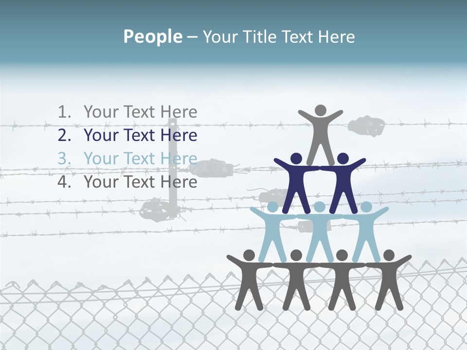 Clouds Barbed Wire Fence PowerPoint Template