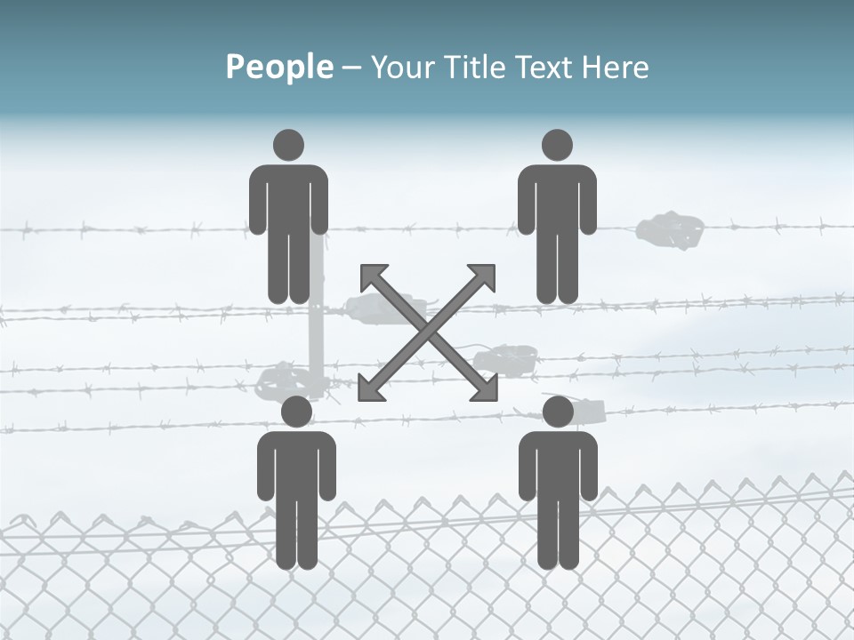 Clouds Barbed Wire Fence PowerPoint Template