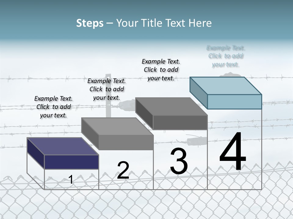 Clouds Barbed Wire Fence PowerPoint Template