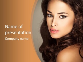 Cheerful Photography Brown Hair PowerPoint Template