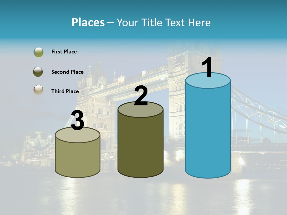 Architecture Bridge City Dark Dusk Late Lights London Ni Attraction Landmark PowerPoint Template