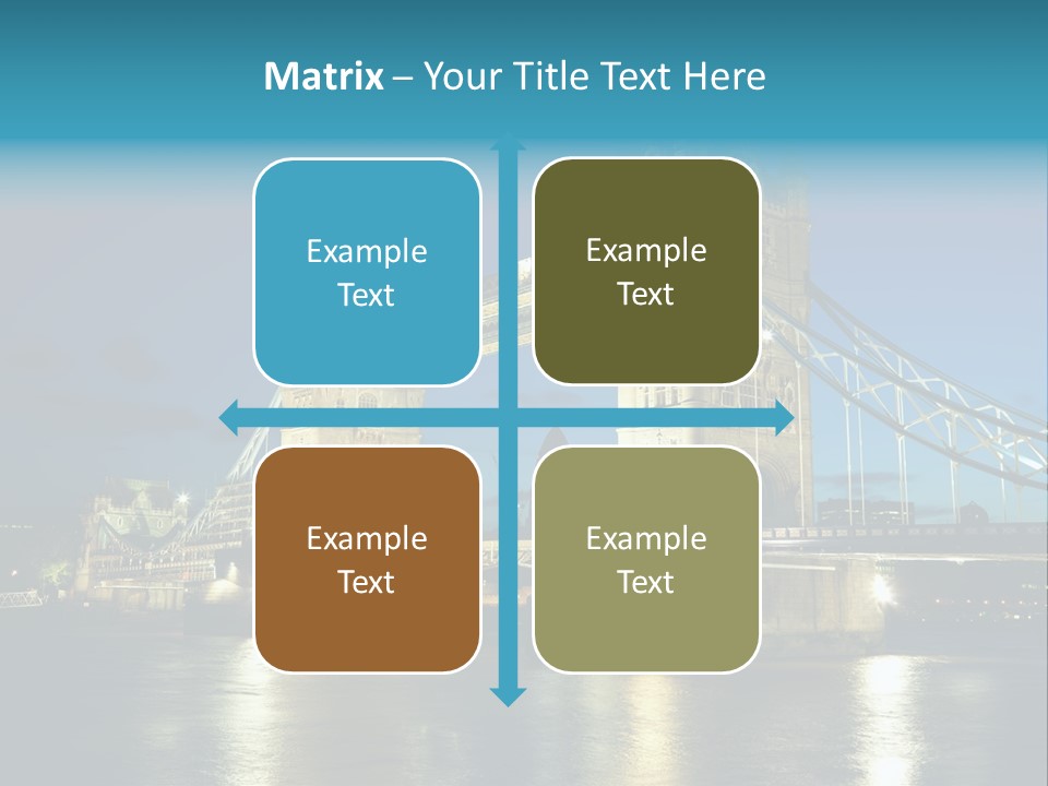 Architecture Bridge City Dark Dusk Late Lights London Ni Attraction Landmark PowerPoint Template