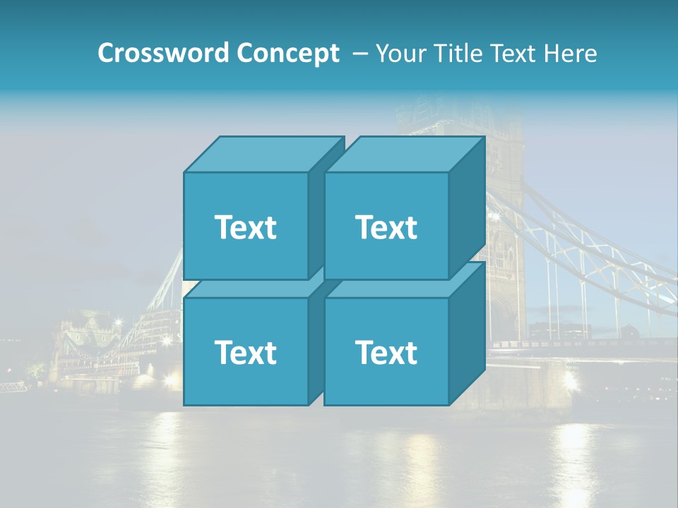 Architecture Bridge City Dark Dusk Late Lights London Ni Attraction Landmark PowerPoint Template