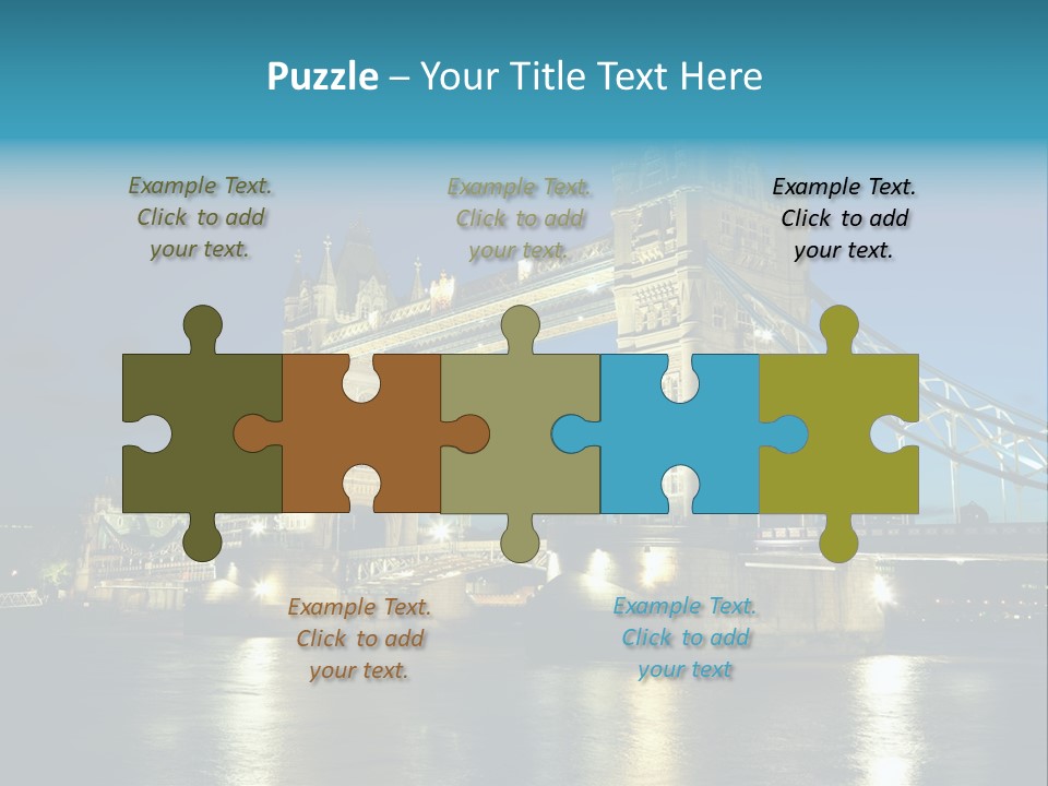 Architecture Bridge City Dark Dusk Late Lights London Ni Attraction Landmark PowerPoint Template