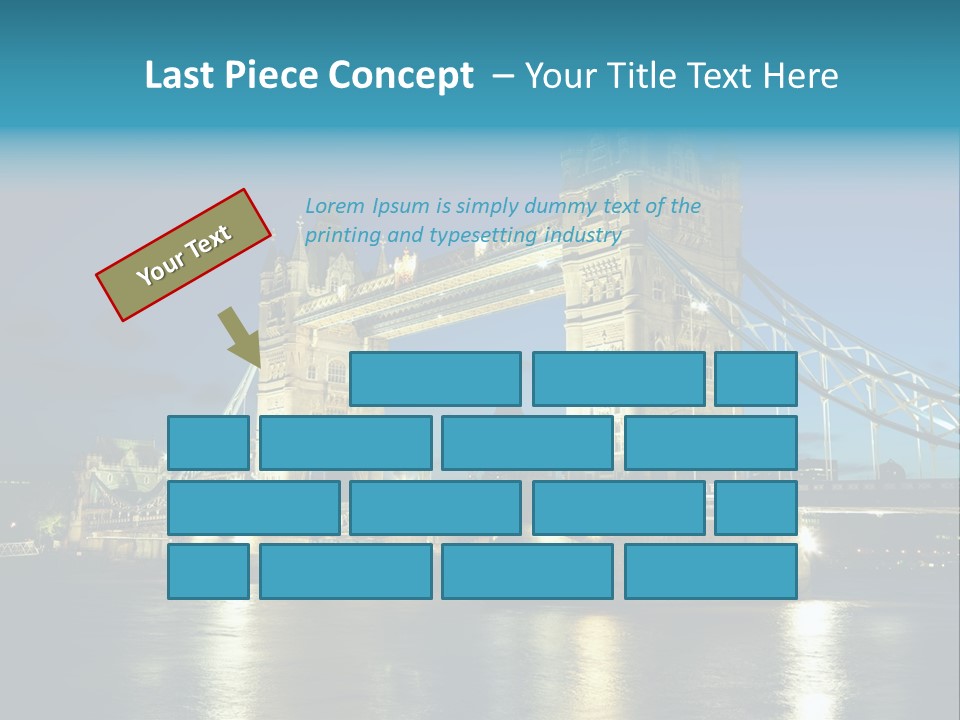 Architecture Bridge City Dark Dusk Late Lights London Ni Attraction Landmark PowerPoint Template