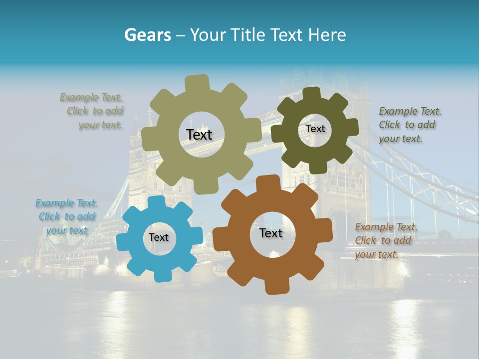 Architecture Bridge City Dark Dusk Late Lights London Ni Attraction Landmark PowerPoint Template