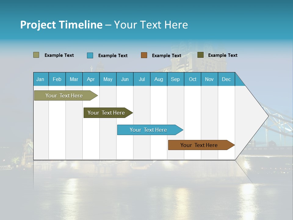 Architecture Bridge City Dark Dusk Late Lights London Ni Attraction Landmark PowerPoint Template