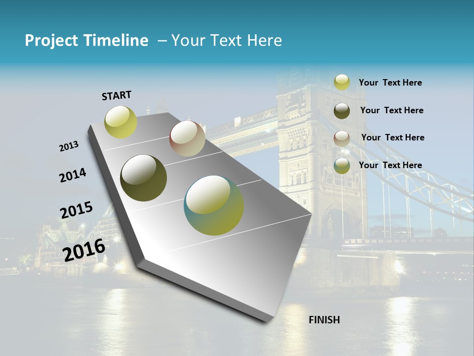 Architecture Bridge City Dark Dusk Late Lights London Ni Attraction Landmark PowerPoint Template