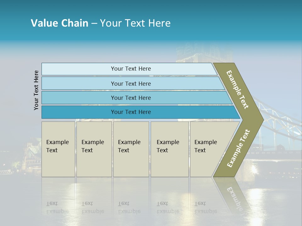 Architecture Bridge City Dark Dusk Late Lights London Ni Attraction Landmark PowerPoint Template