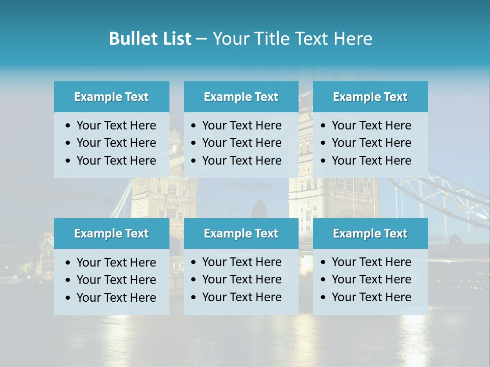 Architecture Bridge City Dark Dusk Late Lights London Ni Attraction Landmark PowerPoint Template