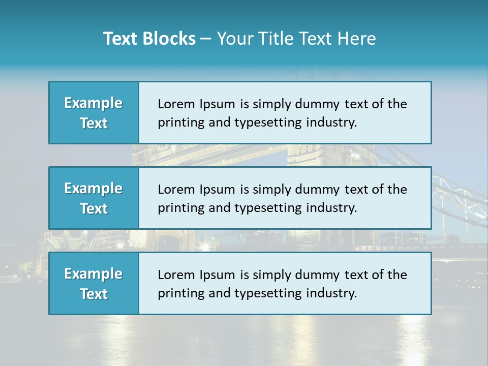 Architecture Bridge City Dark Dusk Late Lights London Ni Attraction Landmark PowerPoint Template