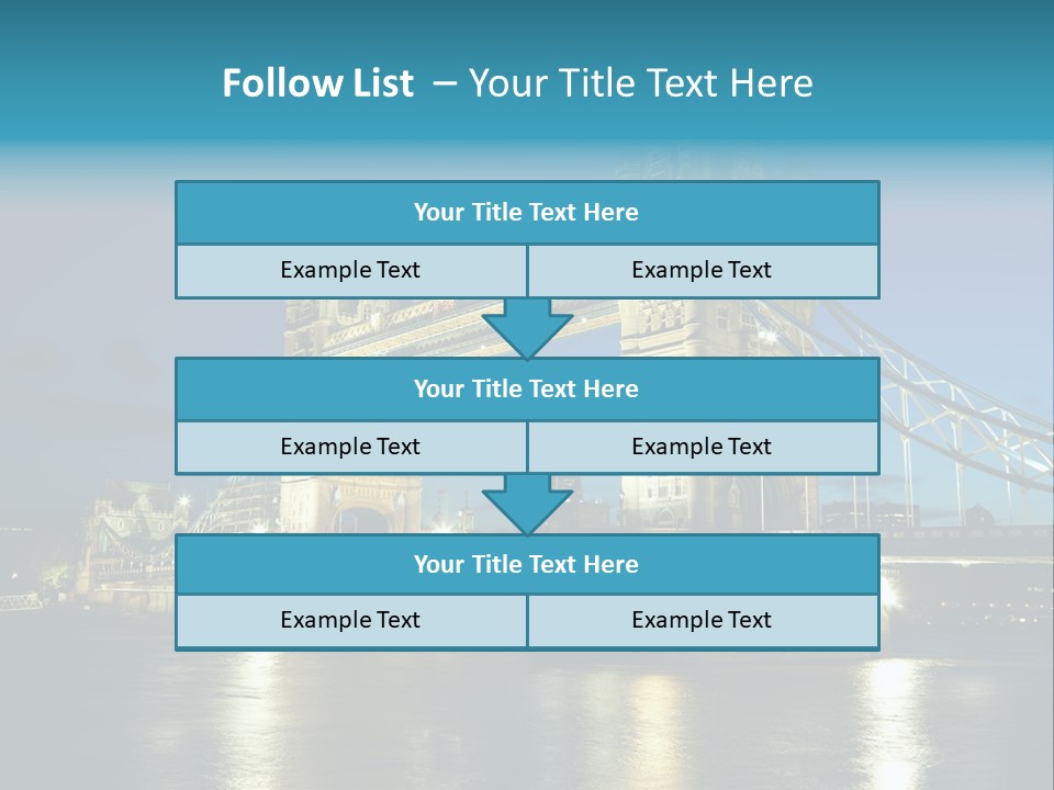 Architecture Bridge City Dark Dusk Late Lights London Ni Attraction Landmark PowerPoint Template