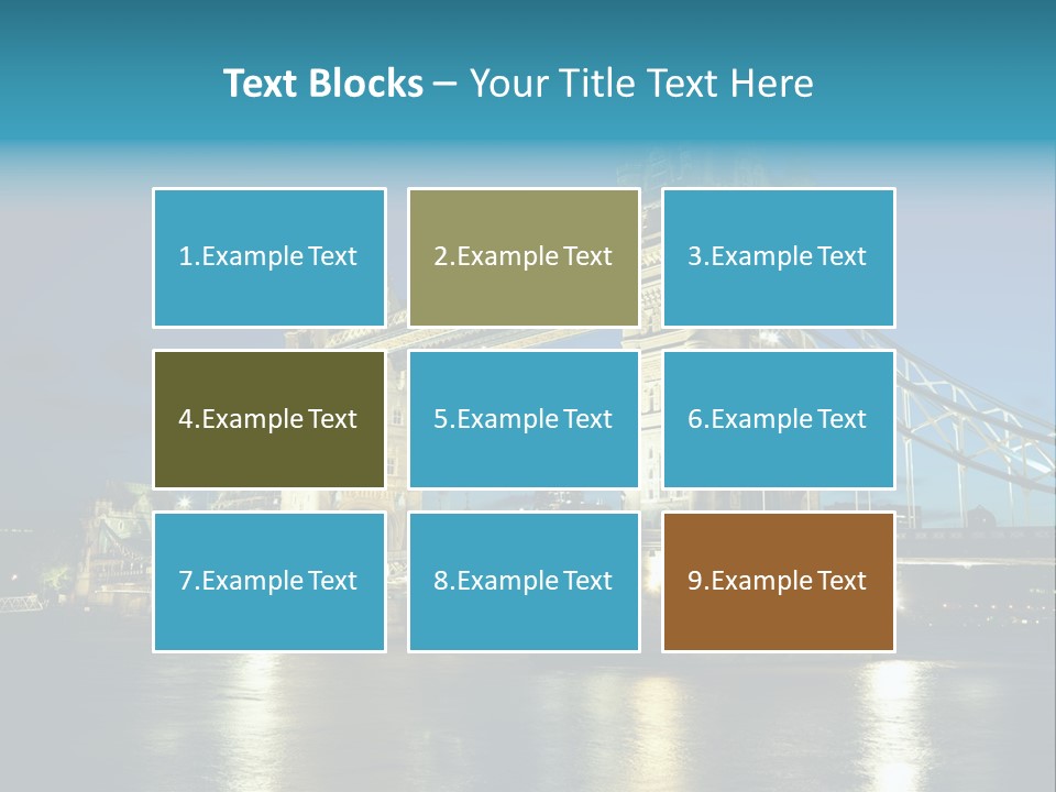 Architecture Bridge City Dark Dusk Late Lights London Ni Attraction Landmark PowerPoint Template