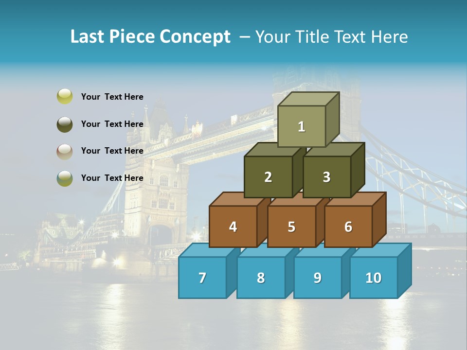 Architecture Bridge City Dark Dusk Late Lights London Ni Attraction Landmark PowerPoint Template