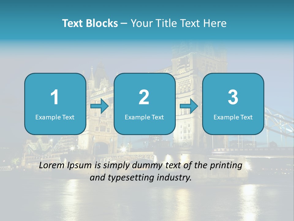 Architecture Bridge City Dark Dusk Late Lights London Ni Attraction Landmark PowerPoint Template
