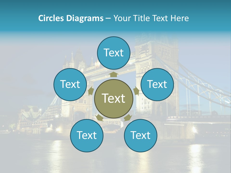 Architecture Bridge City Dark Dusk Late Lights London Ni Attraction Landmark PowerPoint Template