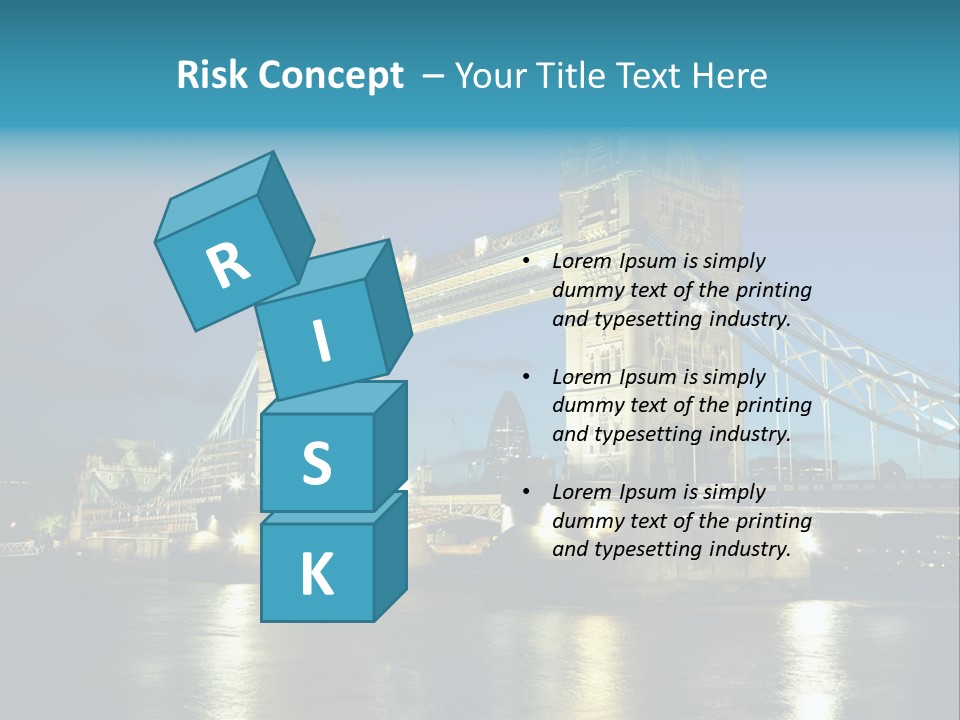 Architecture Bridge City Dark Dusk Late Lights London Ni Attraction Landmark PowerPoint Template