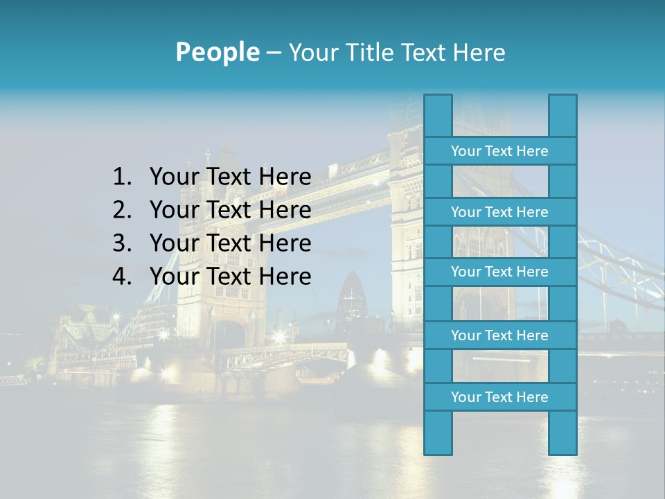 Architecture Bridge City Dark Dusk Late Lights London Ni Attraction Landmark PowerPoint Template