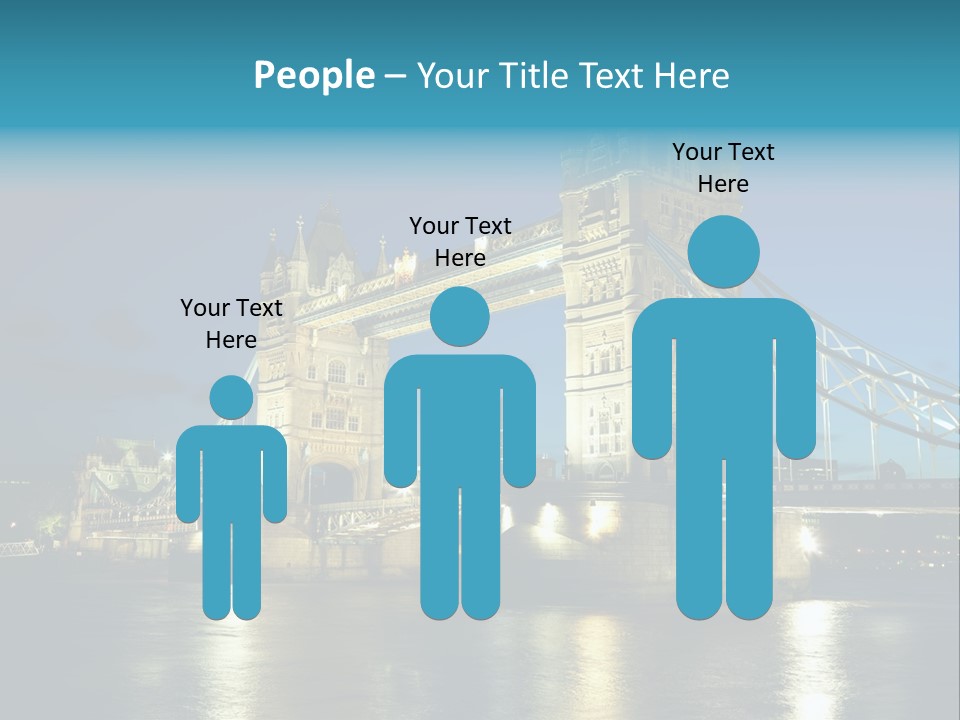 Architecture Bridge City Dark Dusk Late Lights London Ni Attraction Landmark PowerPoint Template