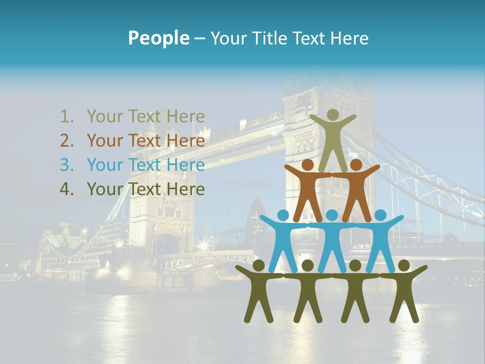 Architecture Bridge City Dark Dusk Late Lights London Ni Attraction Landmark PowerPoint Template