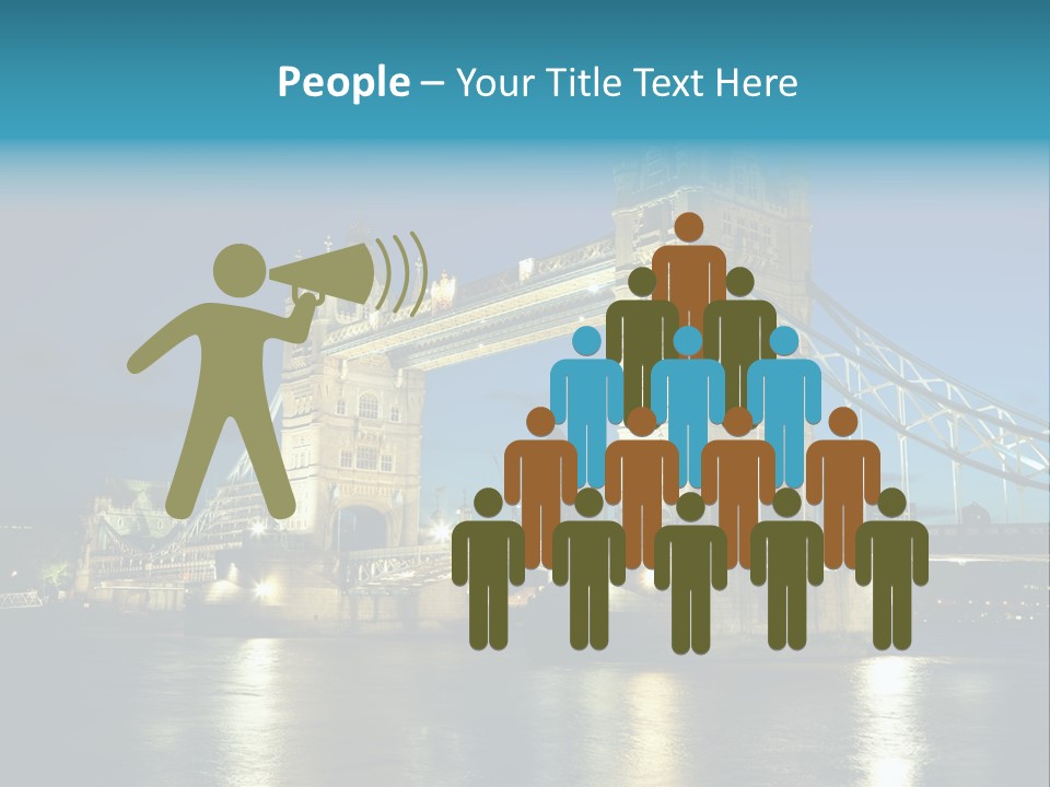 Architecture Bridge City Dark Dusk Late Lights London Ni Attraction Landmark PowerPoint Template