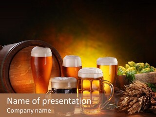 Beaker Barrel Lager PowerPoint Template