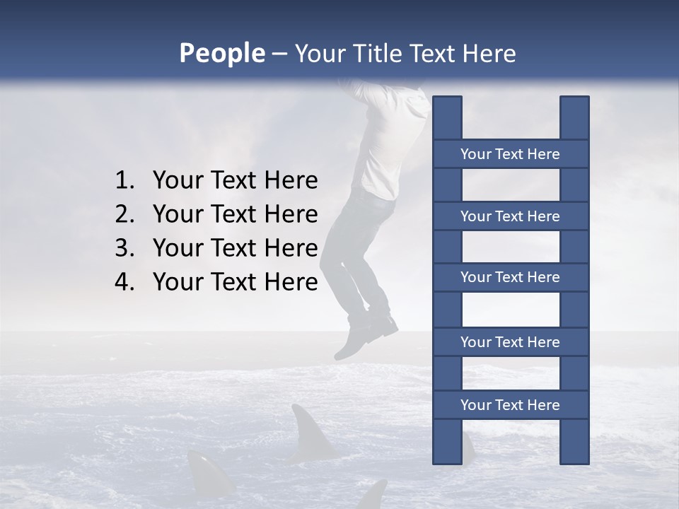 Risk Caucasian Shark PowerPoint Template