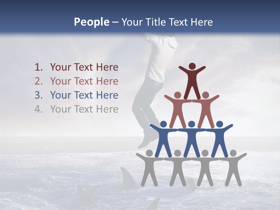 Risk Caucasian Shark PowerPoint Template